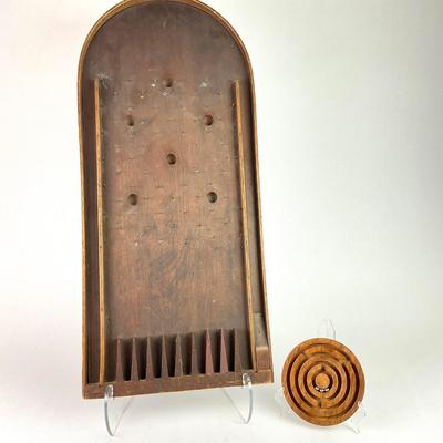 Pr 180 Antique Pinball Board And Small Puzzle Game