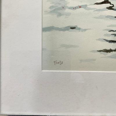 183 Original Watercolor Martin E. Sullivan Signed "Sully" 1989 Nautical Of Boat On Water