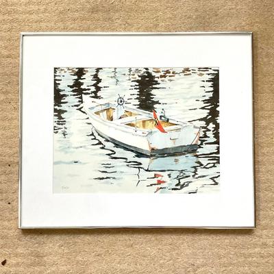 183 Original Watercolor Martin E. Sullivan Signed "Sully" 1989 Nautical Of Boat On Water