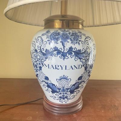 B187 Vintage Delft Maryland Tobacco Jar Table Lamp