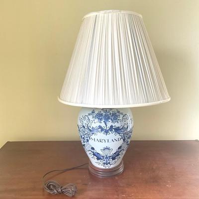 B187 Vintage Delft Maryland Tobacco Jar Table Lamp
