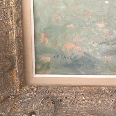 B190 Original Oil Painting " Of Woman And Child Walking Through A Field by Alan Cours