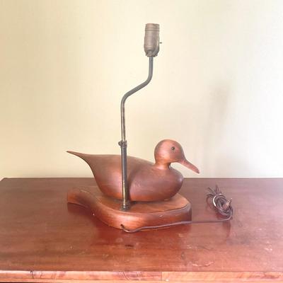 194 Wood-Carved Duck Table Lamp