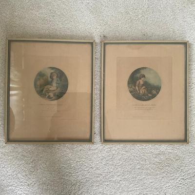 199 Pair of Thomas Ryder Colored Stipple Engravings