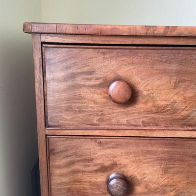 B201 Antique American Wood Three Drawer Dresser