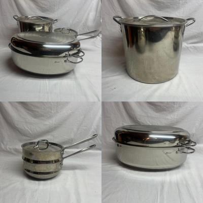 All Clad Steamer, Rancher Roaster Pan & Large Pot Srt-MG)