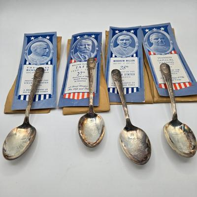 LOT 29: Vintage Wm. Rogers American Presidents Commemorative Silver Plated Spoons