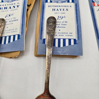 LOT 29: Vintage Wm. Rogers American Presidents Commemorative Silver Plated Spoons
