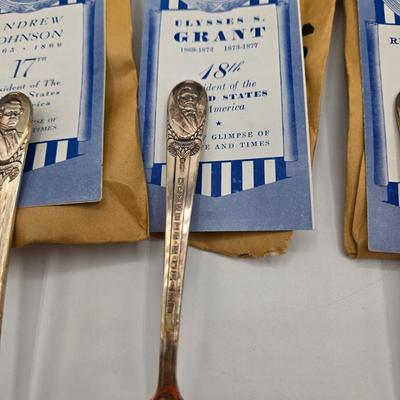 LOT 29: Vintage Wm. Rogers American Presidents Commemorative Silver Plated Spoons