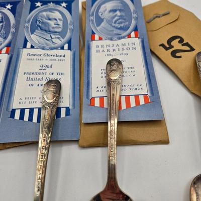 LOT 29: Vintage Wm. Rogers American Presidents Commemorative Silver Plated Spoons
