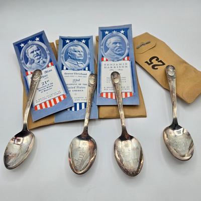 LOT 29: Vintage Wm. Rogers American Presidents Commemorative Silver Plated Spoons