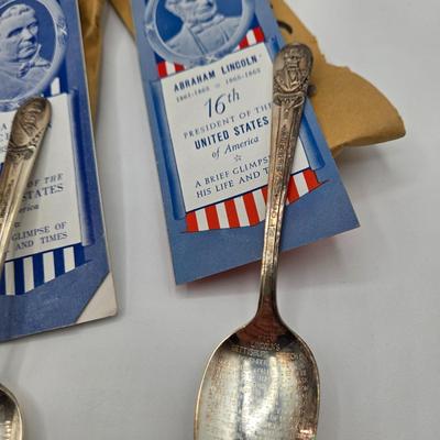 LOT 29: Vintage Wm. Rogers American Presidents Commemorative Silver Plated Spoons