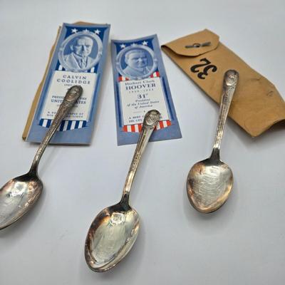 LOT 29: Vintage Wm. Rogers American Presidents Commemorative Silver Plated Spoons