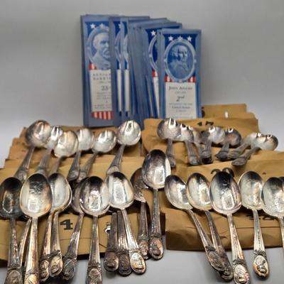 LOT 29: Vintage Wm. Rogers American Presidents Commemorative Silver Plated Spoons