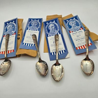 LOT 29: Vintage Wm. Rogers American Presidents Commemorative Silver Plated Spoons
