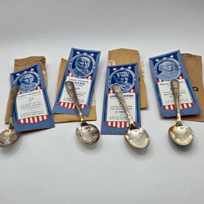 LOT 29: Vintage Wm. Rogers American Presidents Commemorative Silver Plated Spoons