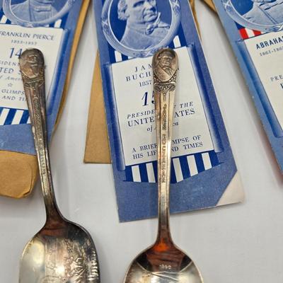 LOT 29: Vintage Wm. Rogers American Presidents Commemorative Silver Plated Spoons