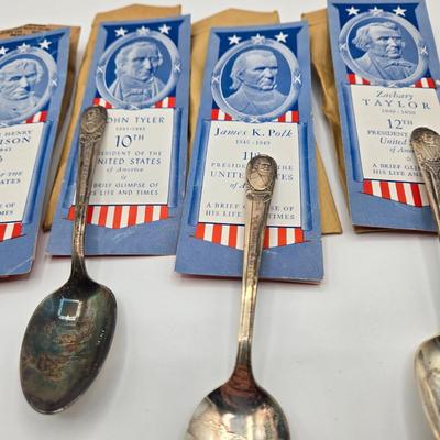 LOT 29: Vintage Wm. Rogers American Presidents Commemorative Silver Plated Spoons