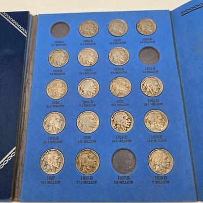 LOT 31: Buffalo Nickel Collection w/ Incomplete Booklet 1913-1938