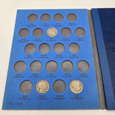 LOT 31: Buffalo Nickel Collection w/ Incomplete Booklet 1913-1938