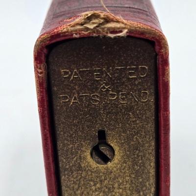 LOT 32: Glass Bank Filled with Wheat Pennies, Cylinder Filled with Steel Pennies and Zell Products Corp. Book Bank with Key Filled with...