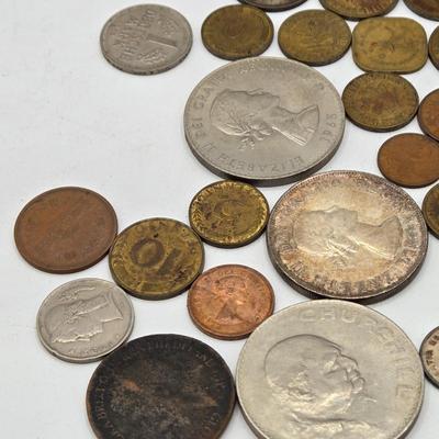 LOT 34: International Currency Collection - Coins and Paper Money Many Different Countries