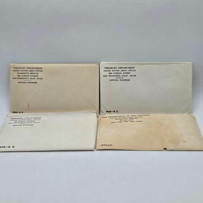 LOT 37: U.S. Mint Uncirculated Coin Sets 1968 (in Sealed Envelope), 1970, & 1972 and 1965 Special Mint Set