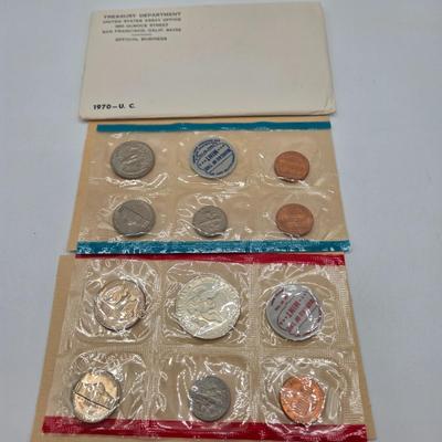 LOT 39: U.S. Mint Uncirculated Coin Sets from 1968 (in Sealed Envelope) , 1970, & 1973 and Special Mint Set from 1965