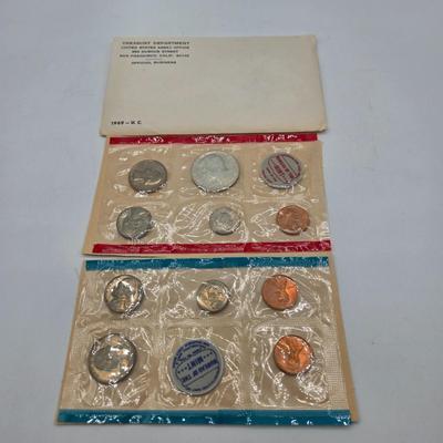 LOT 40: U.S. Mint Uncirculated Coin Sets from 1969, 1972, & 1975, and Special Mint Set from 1965