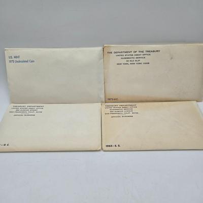 LOT 40: U.S. Mint Uncirculated Coin Sets from 1969, 1972, & 1975, and Special Mint Set from 1965