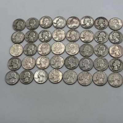LOT 45: 90% Silver Quarters (40)