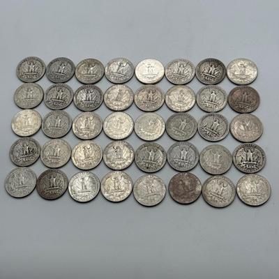 LOT 45: 90% Silver Quarters (40)