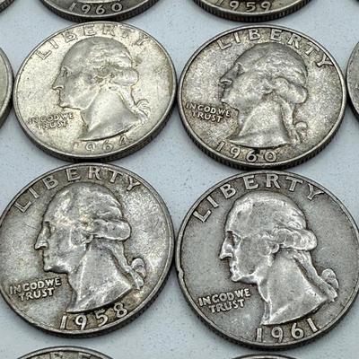 LOT 45: 90% Silver Quarters (40)