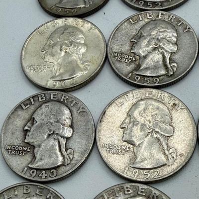 LOT 45: 90% Silver Quarters (40)