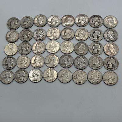 LOT 45: 90% Silver Quarters (40)