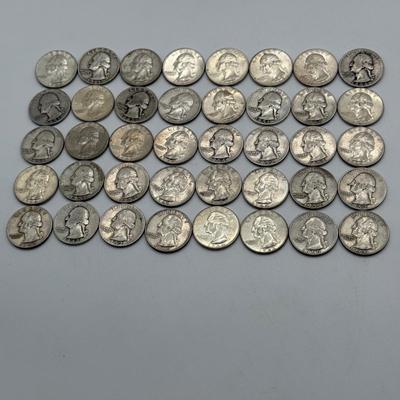 LOT 46: 90% Silver Quarters (40)