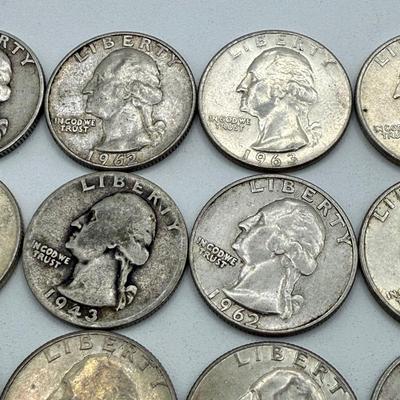 LOT 46: 90% Silver Quarters (40)