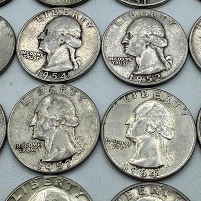 LOT 46: 90% Silver Quarters (40)