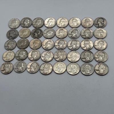 LOT 46: 90% Silver Quarters (40)