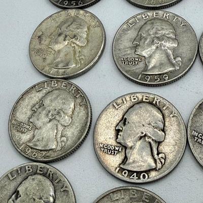 LOT 47: 90% Silver Quarters (40)