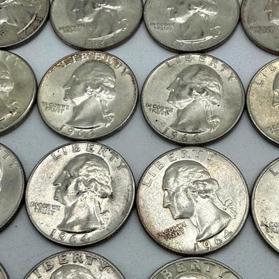 LOT 53: 90% Silver Quarters (37)