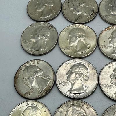 LOT 53: 90% Silver Quarters (37)