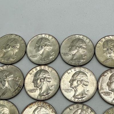 LOT 53: 90% Silver Quarters (37)