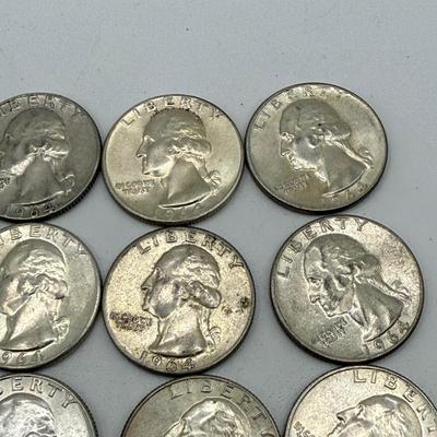 LOT 53: 90% Silver Quarters (37)