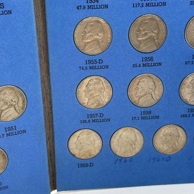 LOT 54: 4 Jefferson Nickel Collection Booklets (Incomplete) (3 Booklets: Starting 1938, 1 Booklet 1938-1961 Number One)