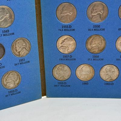 LOT 54: 4 Jefferson Nickel Collection Booklets (Incomplete) (3 Booklets: Starting 1938, 1 Booklet 1938-1961 Number One)