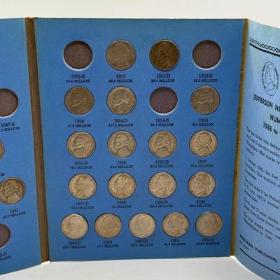 LOT 54: 4 Jefferson Nickel Collection Booklets (Incomplete) (3 Booklets: Starting 1938, 1 Booklet 1938-1961 Number One)