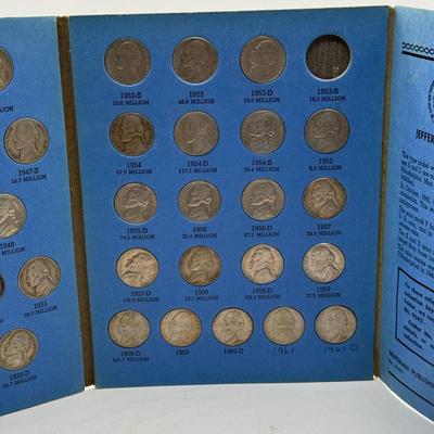 LOT 54: 4 Jefferson Nickel Collection Booklets (Incomplete) (3 Booklets: Starting 1938, 1 Booklet 1938-1961 Number One)