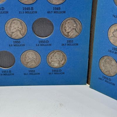 LOT 54: 4 Jefferson Nickel Collection Booklets (Incomplete) (3 Booklets: Starting 1938, 1 Booklet 1938-1961 Number One)