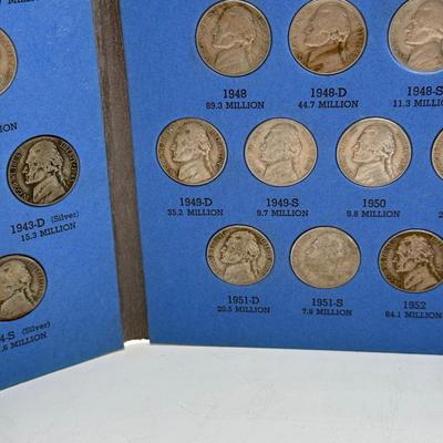 LOT 54: 4 Jefferson Nickel Collection Booklets (Incomplete) (3 Booklets: Starting 1938, 1 Booklet 1938-1961 Number One)